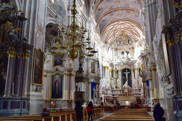 Kowno Litwa 2018 Wnętrze Kowieńskiej Bazyliki Katedralnej Rzymskokatolicka Bazylika Katedralna — Zdjęcie stockowe