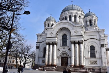 Kaunas - Litvanya / 03.09.2018: Katolik aziz Başmelek Michael Kilisesi Kaunas, Litvanya