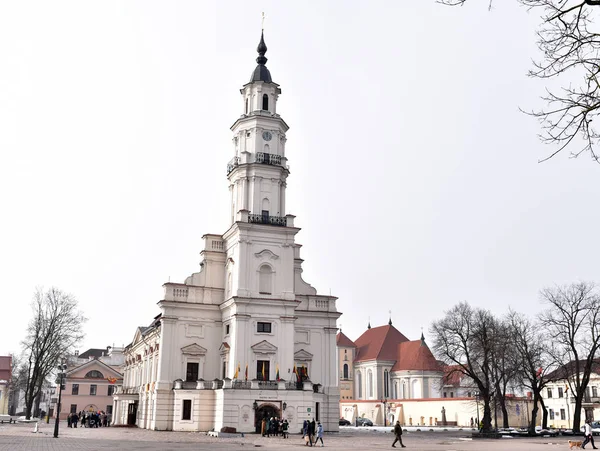 Kaunas Lituania 2018 Ayuntamiento Kaunas Conocido Como Cisne Blanco Kaunas — Foto de Stock