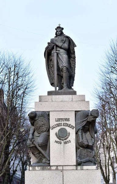 Kowno Lthuania 2018 Posąg Wielkiego Księcia Witolda Wielkiego Kaunas Litwa — Zdjęcie stockowe