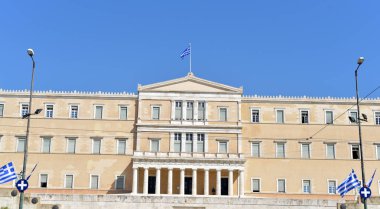 Atina - Yunanistan / 07.09.2017: Greek Parliament bina, Syntagma Meydanı, Atina, Attica, Yunanistan