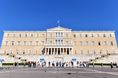 Atina - Yunanistan / 07.09.2017: Greek Parliament bina, Syntagma Meydanı, Atina, Attica, Yunanistan