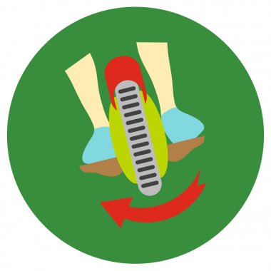 Jiroskop. Renk yol arka plan üzerinde düz bir stil vektör simgeleri