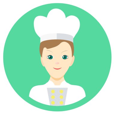 Simge adam düz bir tarzda yemek. Vektör görüntü yuvarlak renkli arka plan üzerinde. Öğe tasarımı, arayüz. Resim karikatür tarzı