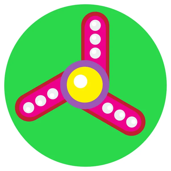 Girador rosa com bolas brancas um estilo plano. Imagem vetorial em um fundo verde claro redondo. Elemento de design, interface —  Vetores de Stock