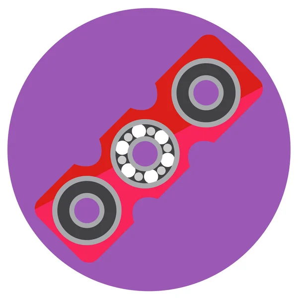 Roze rechthoekige spinner met center rekening houdend met een vlakke stijl. Vector afbeelding op een ronde paarse achtergrond. Element van ontwerp, interface — Stockvector