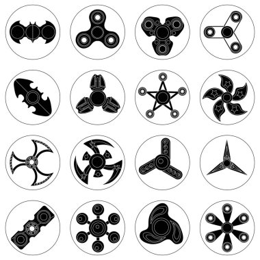 16 spinners farklı şekiller kümesi