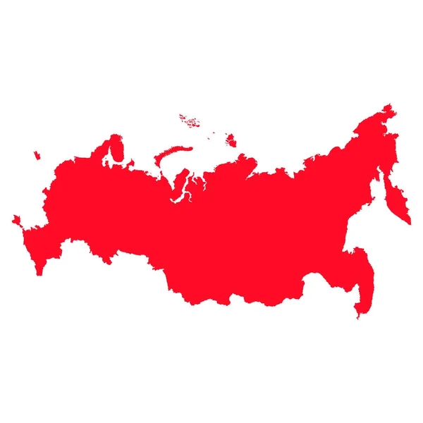 Mapa de Rusia con un relleno rojo. Imagen vectorial . — Archivo Imágenes Vectoriales