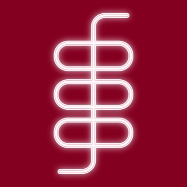 Bir uçurtma görüntüsü. Neon glow efekti simgesiyle. Çin yeni yılı sembolü