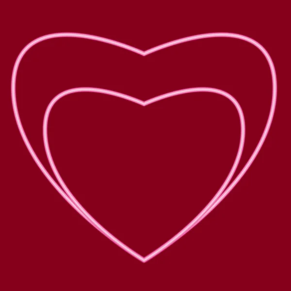 Corazón Con Corazón Dentro Icono Con Efecto Del Brillo Neón — Archivo Imágenes Vectoriales