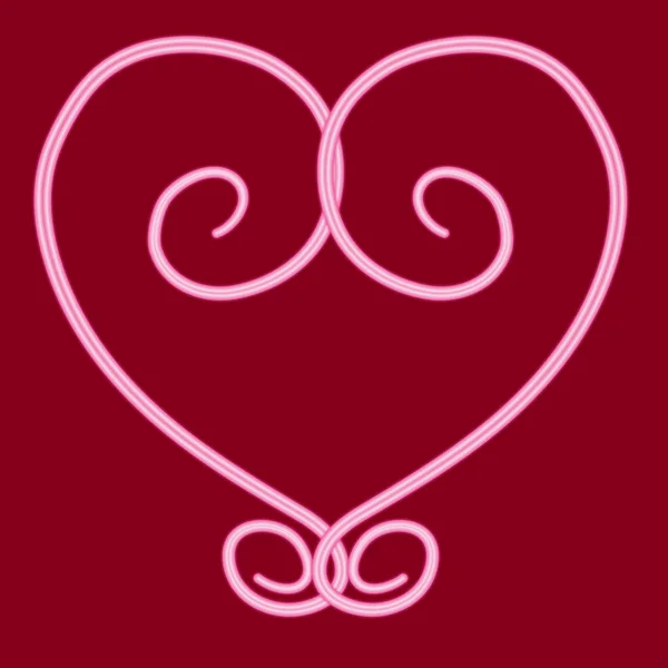Corazón Forma Monograma Icono Con Efecto Del Brillo Neón Imagen — Archivo Imágenes Vectoriales