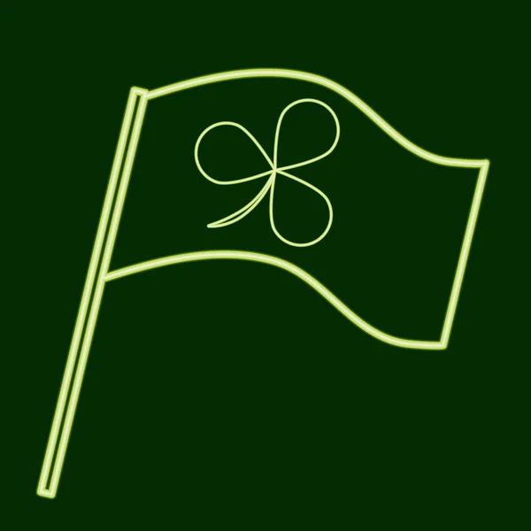 Yonca yaprağı ile bayrak. St.Patrick s gün. — Stok Vektör