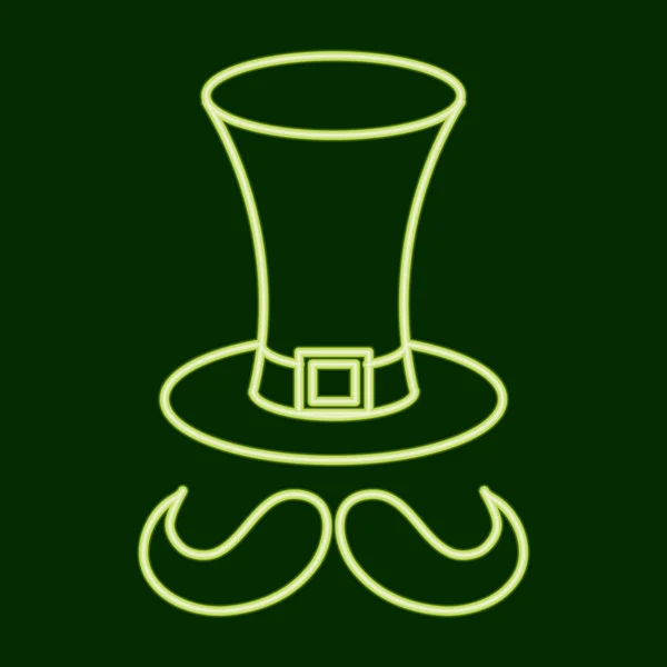 Hatt och mustasch. St.Patrick s dag. — Stock vektor