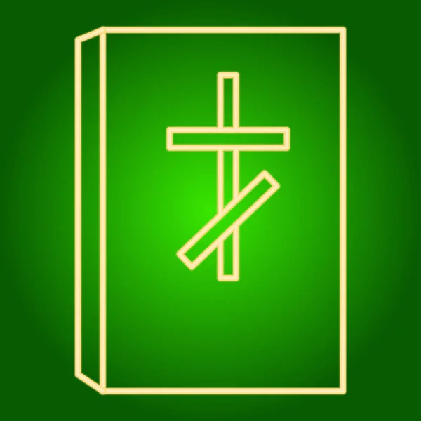 Икона Библия с христианским крестом . — стоковый вектор