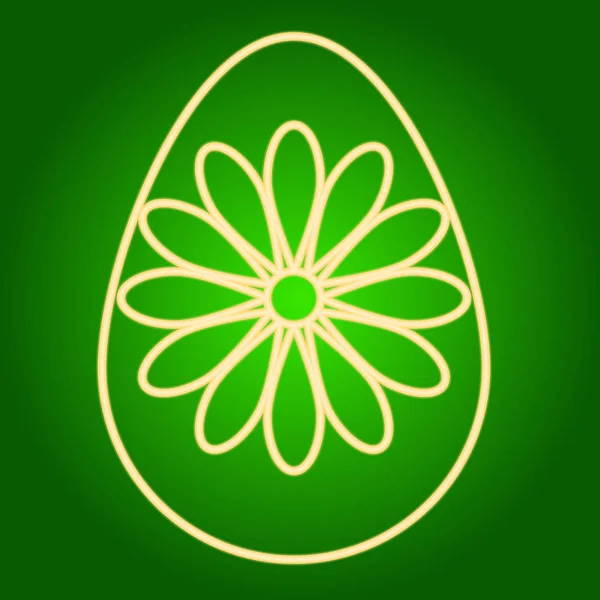 Huevo de Pascua con un icono de flor . — Archivo Imágenes Vectoriales