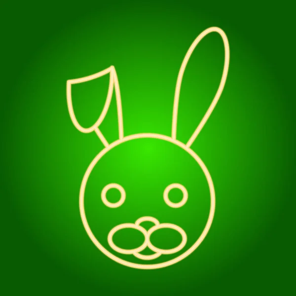 Tête du lapin de Pâques avec oreille abaissée . — Image vectorielle