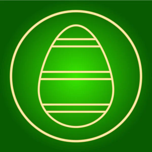 Huevo con rayas decorativas en círculo de neón. Semana Santa . — Archivo Imágenes Vectoriales