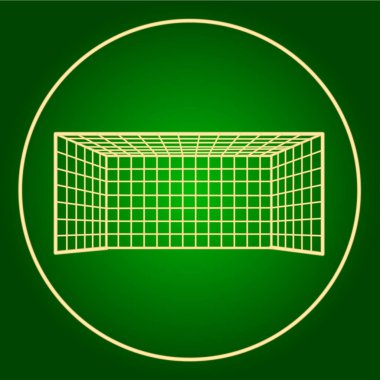 Simgeleri bir futbol kapısı bir neon daire. 