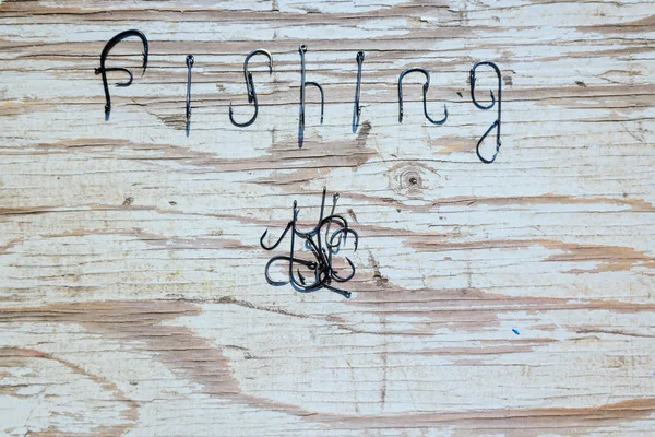 Señal de pesca en la vista superior del tablero — Foto de Stock