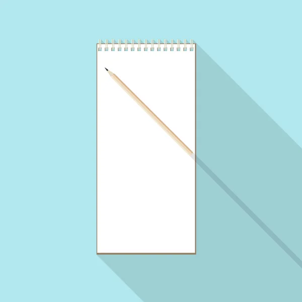 铅笔和空白牛皮纸纸质笔记本 — 图库矢量图片