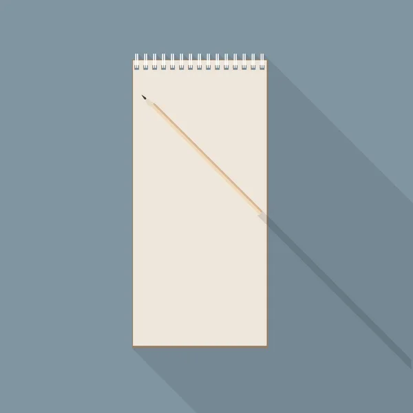 Ołówek i Notes papieru kraft puste — Wektor stockowy