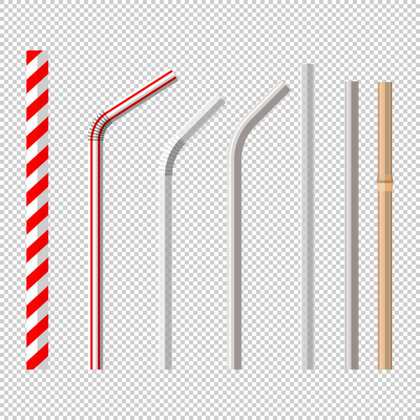 set of drinking straws