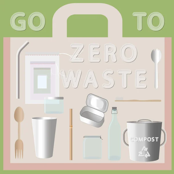 Go to zero waste — Stock Vector