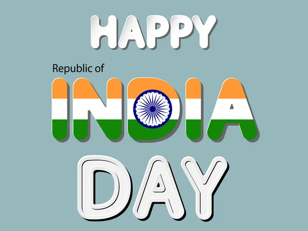 República feliz do dia da Índia — Vetor de Stock