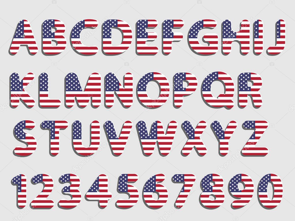 usa font alphabet and numeral