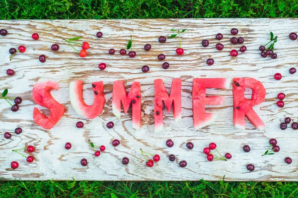 Watermelon summer letters — Stock Photo, Image