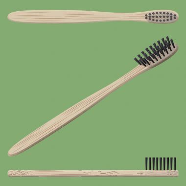 3D vektör bambu diş fırçası
