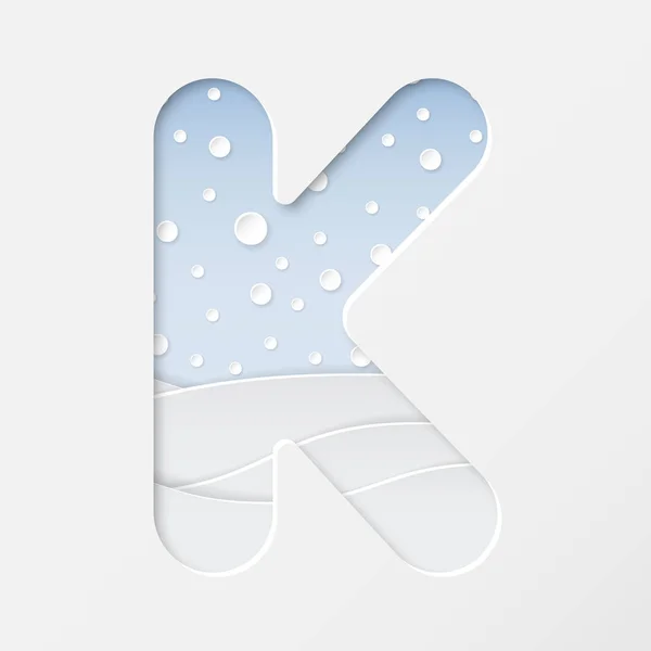 Papier gesneden letter K — Stockvector