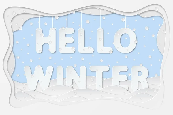 Hola texto de invierno — Archivo Imágenes Vectoriales