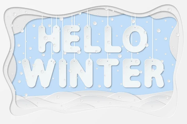 Hola texto de invierno — Archivo Imágenes Vectoriales