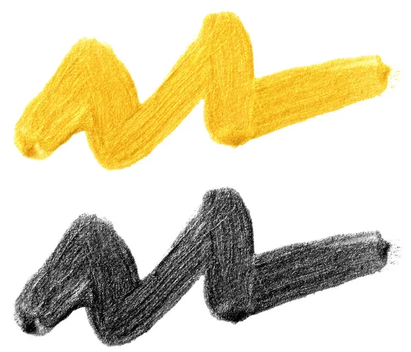 Kézzel rajzolt foltot kenet hullám-arany színben — Stock Fotó