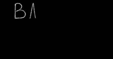 izole siyah arka plan animasyon, tebeşir çizilmiş yazı, 4 k çözünürlüklü stok video geri okul el yazısıyla Satılık Beyaz tebeşir harflerine