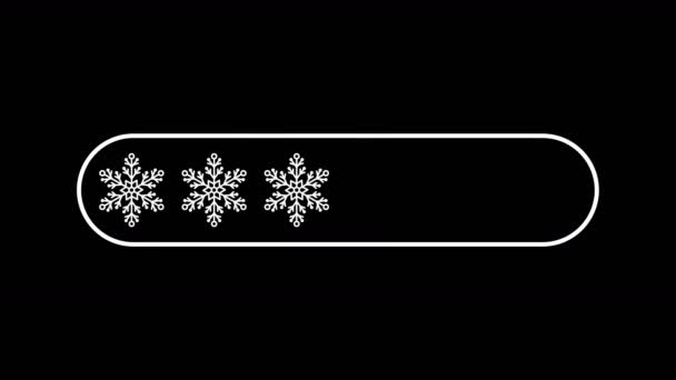 Snowflakes as loading bar progress indicator — Stock Video