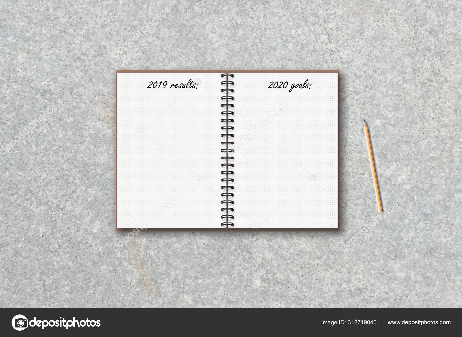 Paper Notebook With 19 Results Goals Text Lettering Vector Image By C Apagafonova Vector Stock