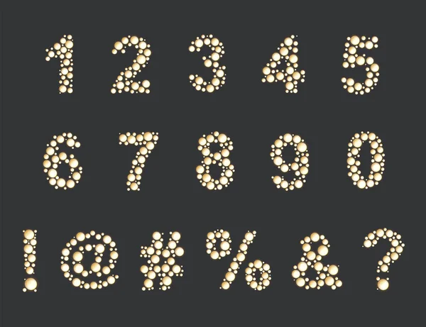 Номера шрифтов теплой световой дыры — стоковый вектор