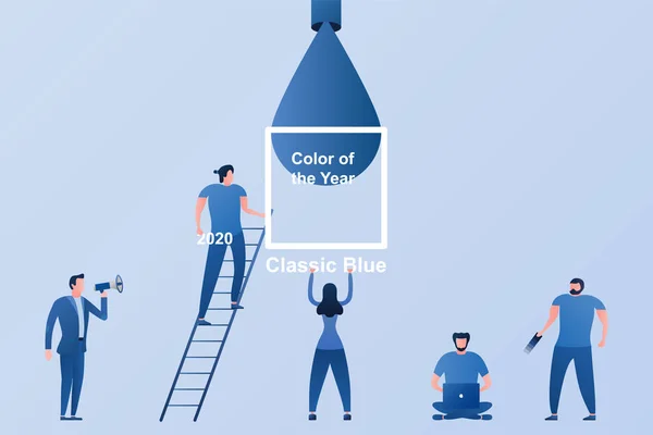 Зміна кольору року 2020 на класичний синій — стоковий вектор