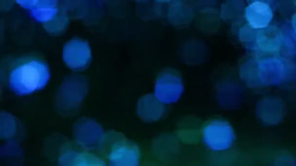 Flickering Blurred Polygons Blue Green Light Glitch Effect Dark Black — Stock Video