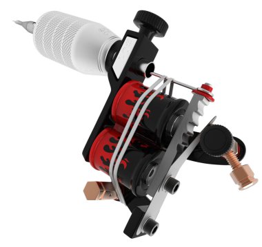 Metalik Siyah dövme makinesi kırmızı ateş bobin ile