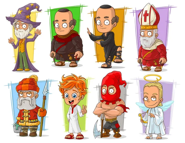 Dessin animé cool drôle différents personnages vectoriels ensemble — Image vectorielle