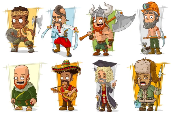 Çizgi film serin komik farklı karakterler vektör set