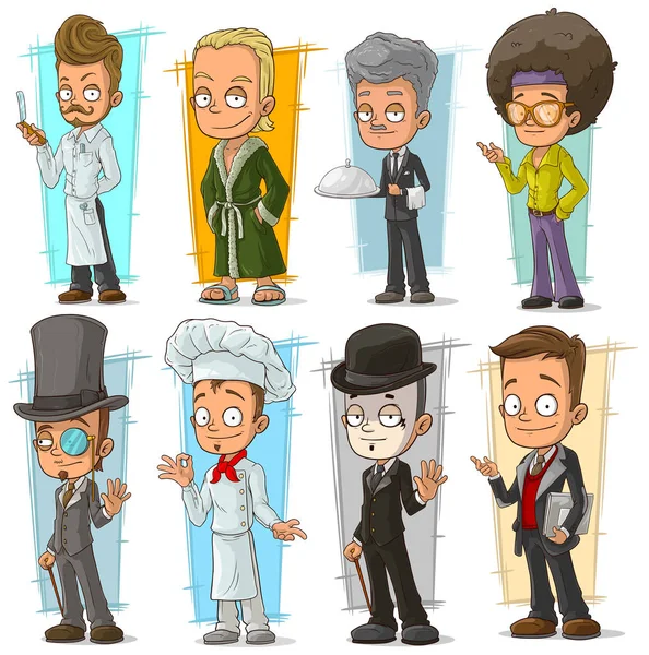 Dibujos animados divertidos diferentes personajes vector conjunto — Vector de stock