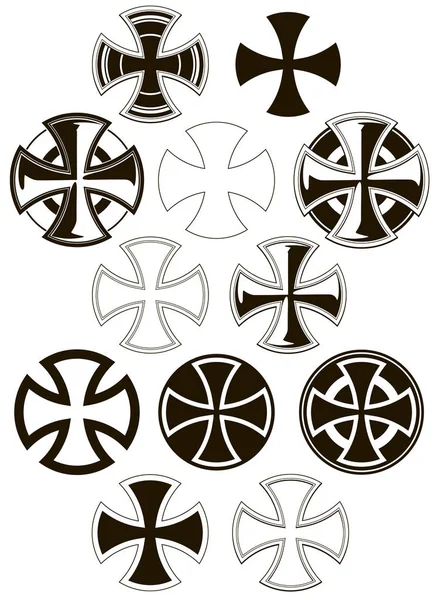 Graphic cross icons vector set — Stock Vector