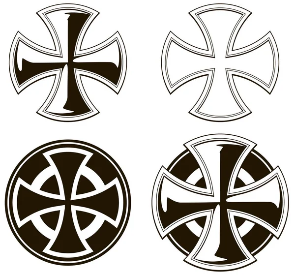Black and white different cross vectoe set — Stock Vector