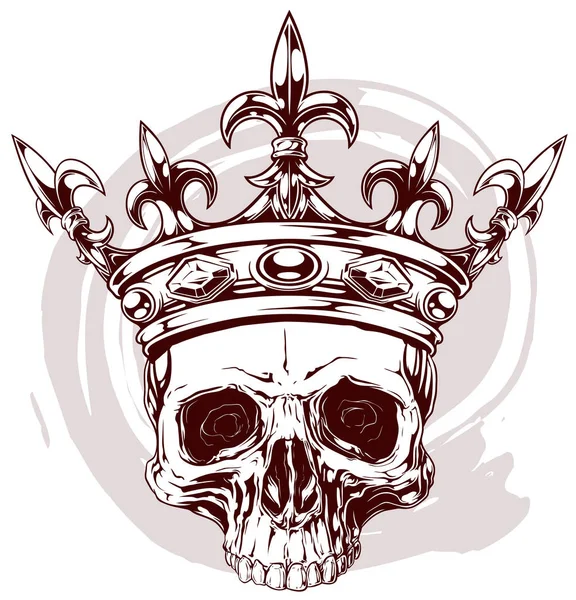 Grafik renk insan kafatası ile kral taç
