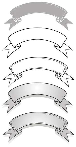 Grafisch zwart en wit linten set — Stockvector