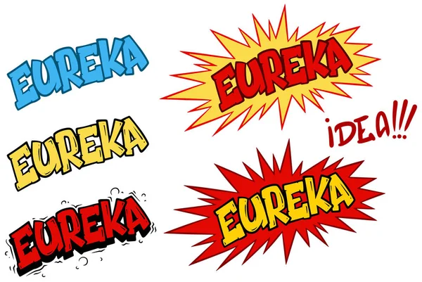 Cartoon Comic Eureka Spracheffekte und Spritzer — Stockvektor